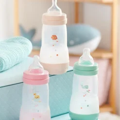 New 2 biberons Easy Start anti-colique 260ml Menthe+Coton Tétine débit 2 Biberon