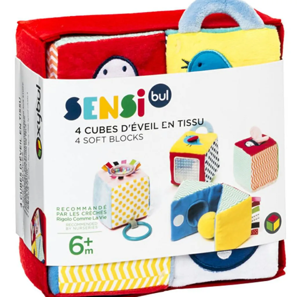 Oxybul 4 cubes d'éveil en tissu