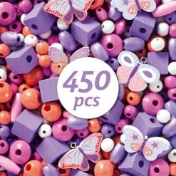 Djeco 450 perles en bois Papillons