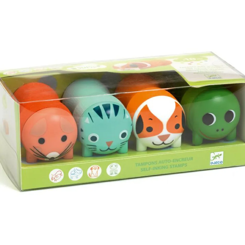 Djeco 4 tampons auto-encreurs Animaux du jardin