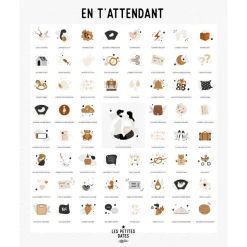Sale Affiche En t’attendant Originale claire Maman - Papa (40 x 50 cm) Affiche