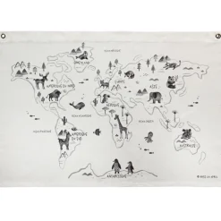 Rose in April Affiche en tissu Carte du monde