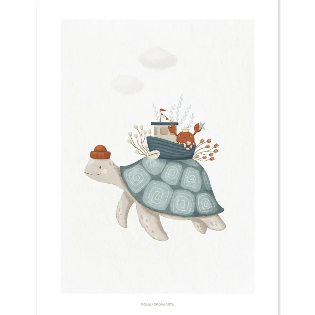 Lilipinso Affiche La tortue (30x40 cm)