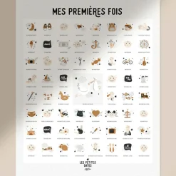 Les Petites Dates Affiche Mes Premières Fois Originale maman et papa (40 x 50 cm)