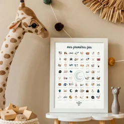 Les Petites Dates Affiche Mes Premières Fois Souris Cobalt maman et papa (40 x 50 cm)