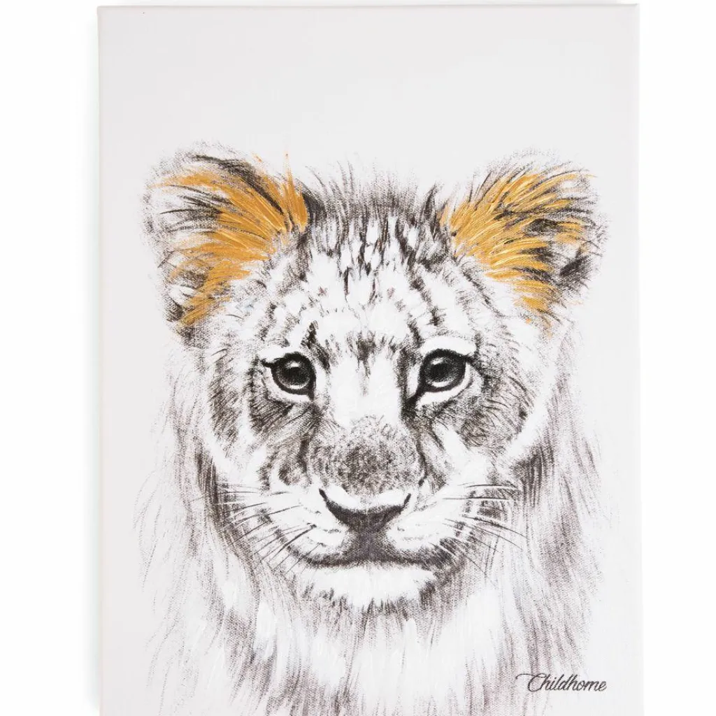 Childhome Affiche peinture lion or (30 x 40 cm)