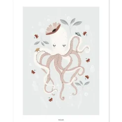 Lilipinso Affiche pieuvre Lady octopus (30 x 40 cm)