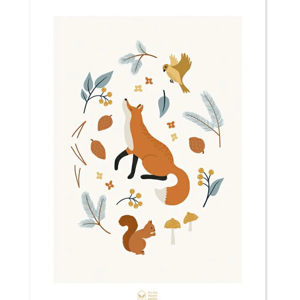 Lilipinso Affiche renard Fox of the Woods (30 x 40 cm)