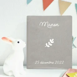 Discount Album photo bébé gris béton (personnalisable) Livre De Naissance / Album Photo