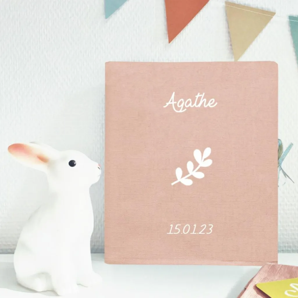 Outlet Album photo bébé Rose poudré (personnalisable) Livre De Naissance / Album Photo