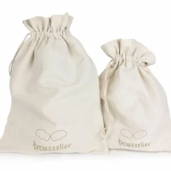 Trousselier Ange lapin musical ivoire et pochette de rangement en coton (24 cm)