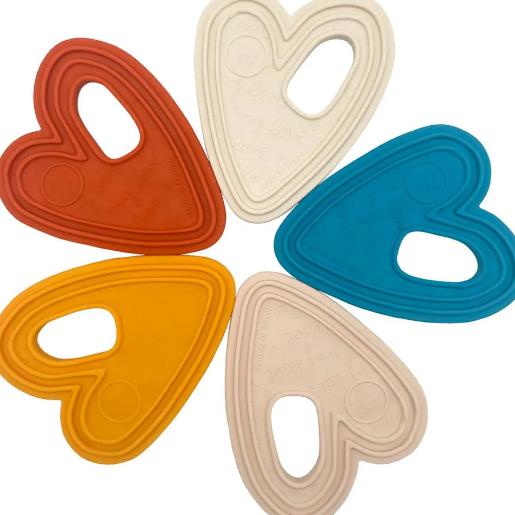 Le Biberon Français Anneau de dentition cœur Terracotta