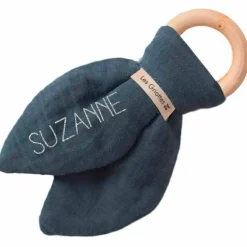 Hot Anneau de dentition en bois Bleu pétrole (personnalisable) Jouet / Anneau De Dentition