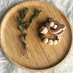 Online Anneau de dentition en bois Ours chocolat et vanille (personnalisable) Jouet / Anneau De Dentition