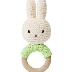 New Anneau de dentition en bois et coton bio Miffy Pistache Jouet / Anneau De Dentition