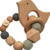 Tata Lucette Anneau de dentition en bois Oiseau mint et ardoise (personnalisable)