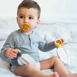 Les Griottes Anneau de dentition en bois Bleu pétrole