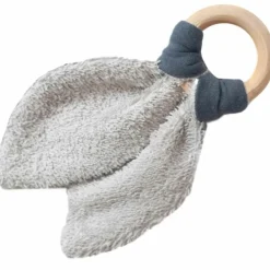 Les Griottes Anneau de dentition en bois Bleu pétrole