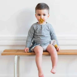 Les Griottes Anneau de dentition en bois Bleu pétrole