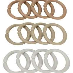 Little Dutch Anneaux d'attache jouet Little Loops beige (12 pièces)