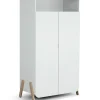 Armoire 2 portes + 1 niche en bois de hêtre Pirate blanc Armoire