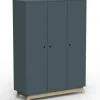 Outlet Armoire 3 portes Madavin avec pieds en bouleau (coloris au choix) Armoire