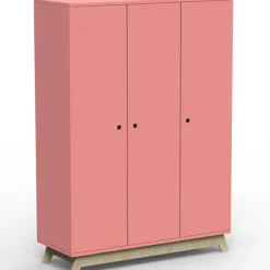 Outlet Armoire 3 portes Madavin avec pieds en bouleau (coloris au choix) Armoire
