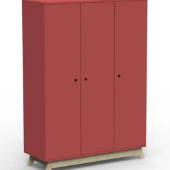 Outlet Armoire 3 portes Madavin avec pieds en bouleau (coloris au choix) Armoire