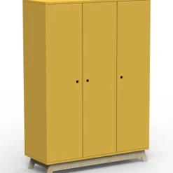 Outlet Armoire 3 portes Madavin avec pieds en bouleau (coloris au choix) Armoire
