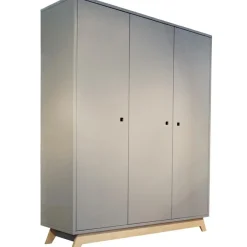 Outlet Armoire 3 portes Madavin avec pieds en bouleau (coloris au choix) Armoire