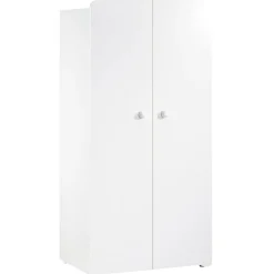 Baby Price Armoire 2 portes New Basic Boutons boule blanc