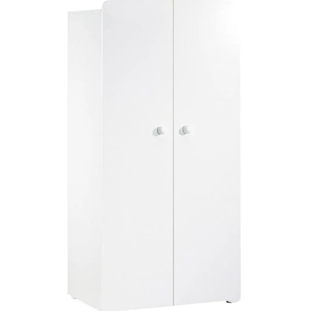 Baby Price Armoire 2 portes New Basic Boutons boule blanc