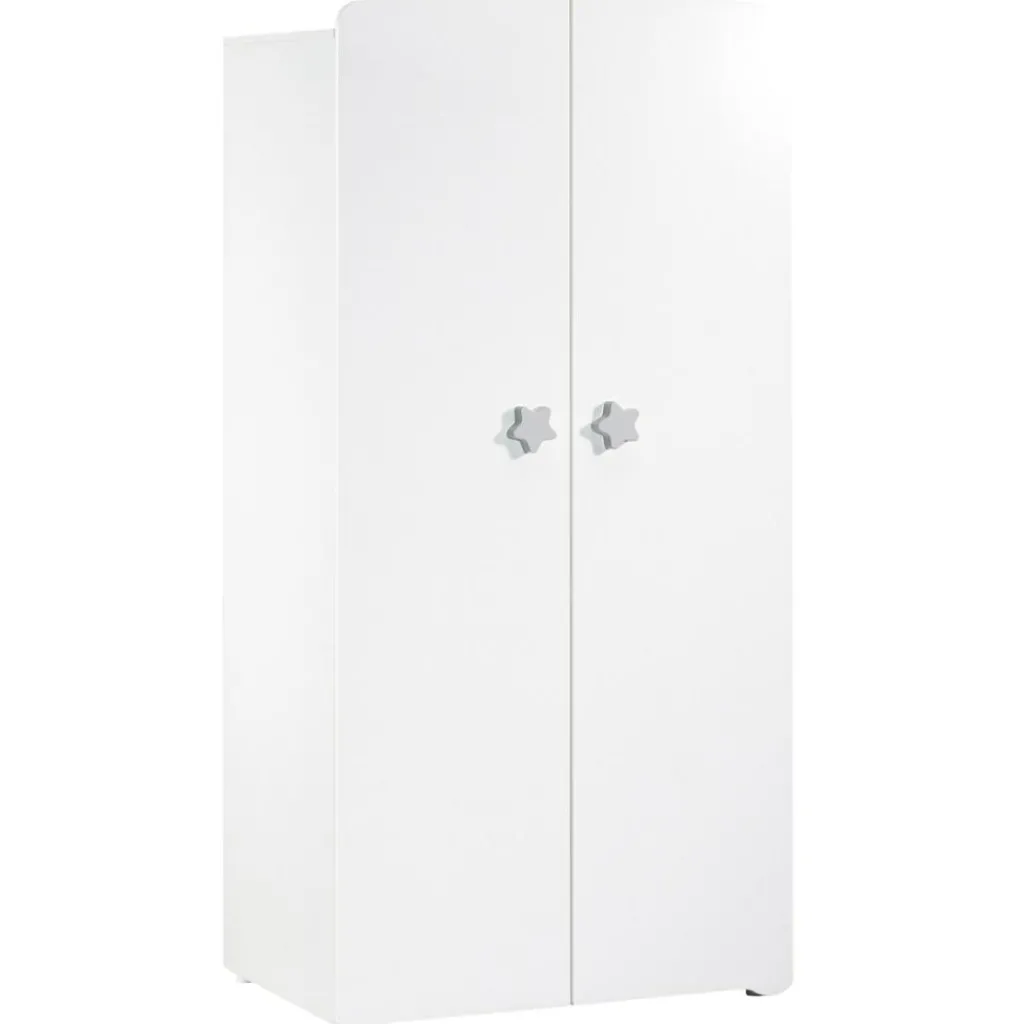 Baby Price Armoire 2 portes New Basic Boutons étoile gris