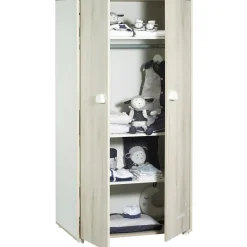 Baby Price Armoire 2 portes Smile hêtre cendré