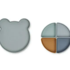 Liewood Assiette à compartiments Arne Mr Bear Blue fog multi mix