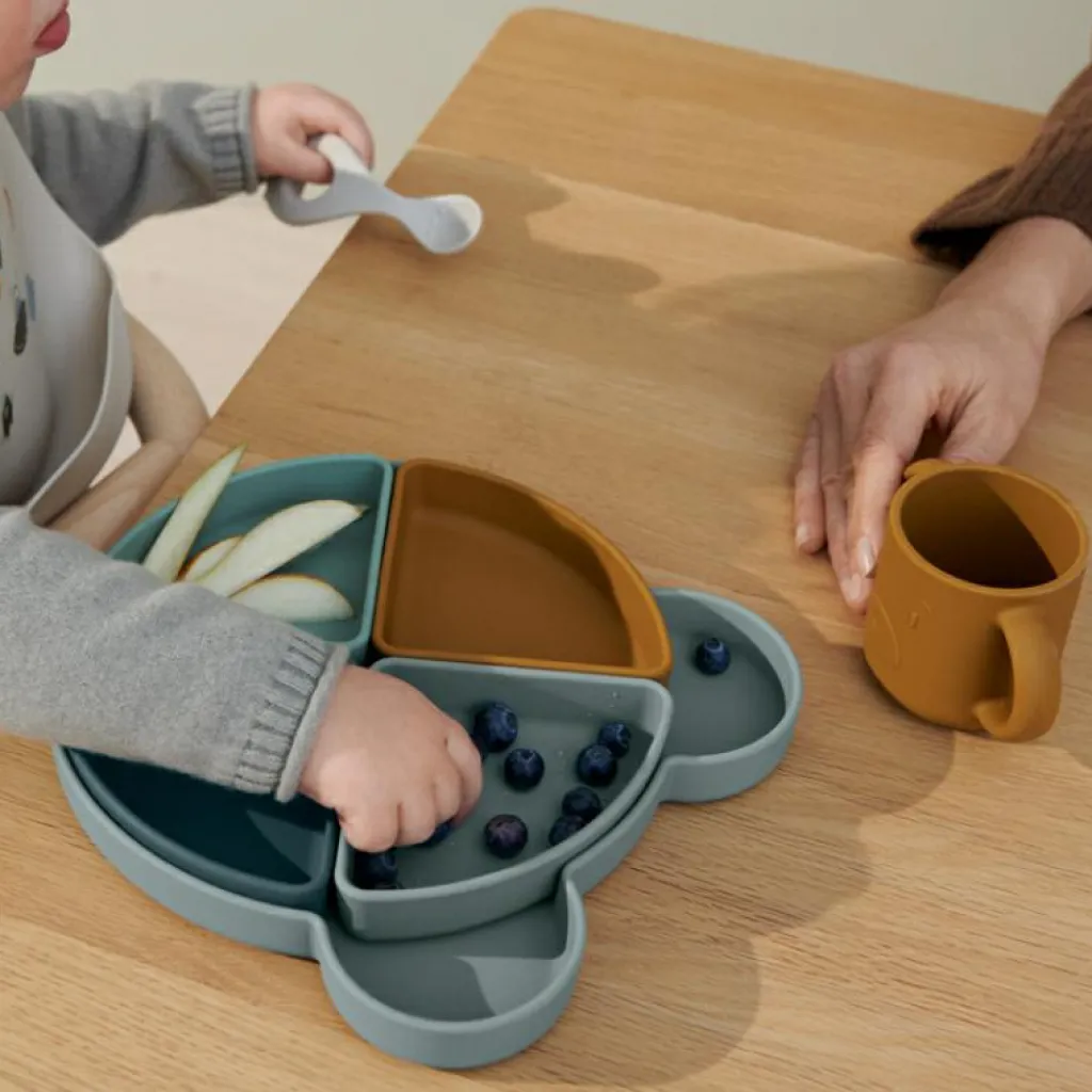 Liewood Assiette à compartiments Arne Mr Bear Blue fog multi mix
