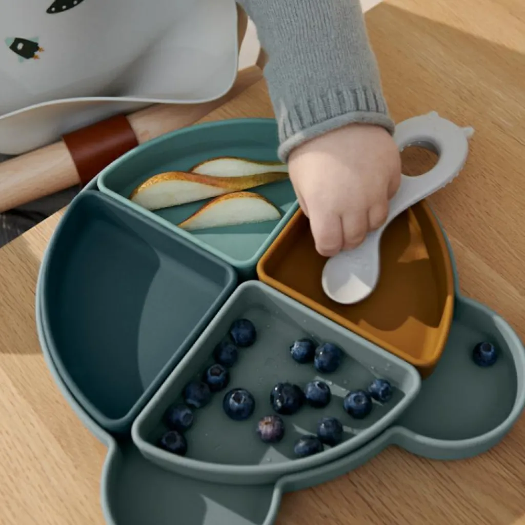 Liewood Assiette à compartiments Arne Mr Bear Blue fog multi mix