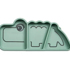 Done by Deer Assiette à compartiments antidérapante silicone Croco vert