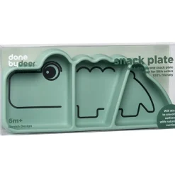 Done by Deer Assiette à compartiments antidérapante silicone Croco vert
