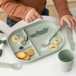 Done by Deer Assiette à compartiments Croco Vert