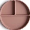 New Assiette à compartiments en silicone avec ventouse Cloudy mauve Assiette