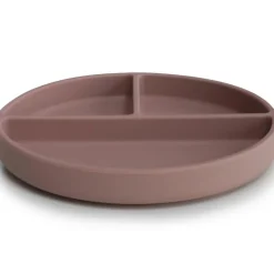 New Assiette à compartiments en silicone avec ventouse Cloudy mauve Assiette