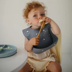 Clearance Assiette à compartiments en silicone avec ventouse Powder blue Assiette