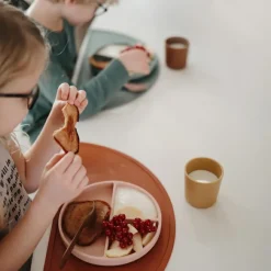 New Assiette à compartiments en silicone avec ventouse Blush Assiette