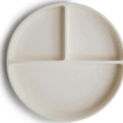 Mushie Assiette à compartiments en silicone avec ventouse Ivory