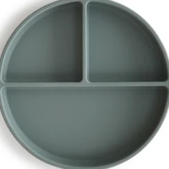 Mushie Assiette à compartiments en silicone avec ventouse Dried thyme