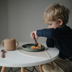 Mushie Assiette à compartiments en silicone avec ventouse Dried thyme