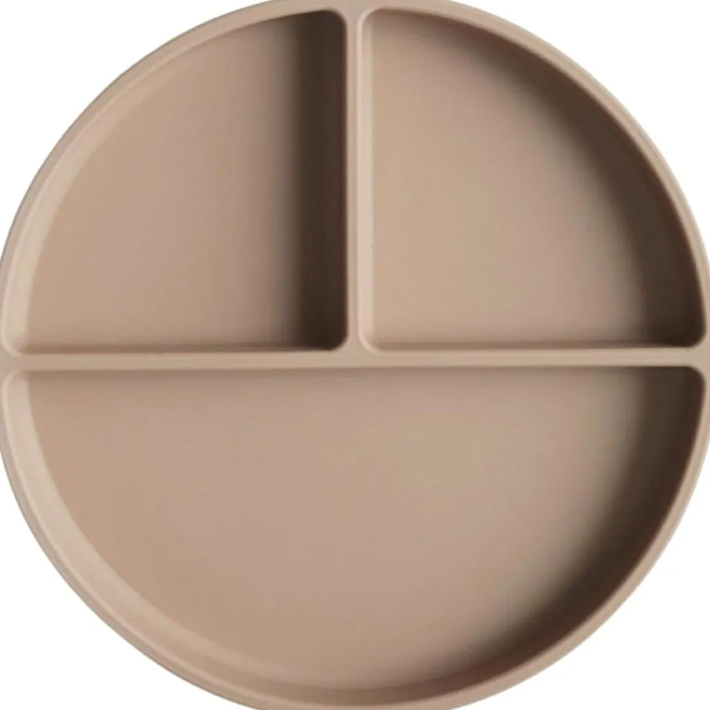 Best Assiette à compartiments en silicone avec ventouse Natural Assiette