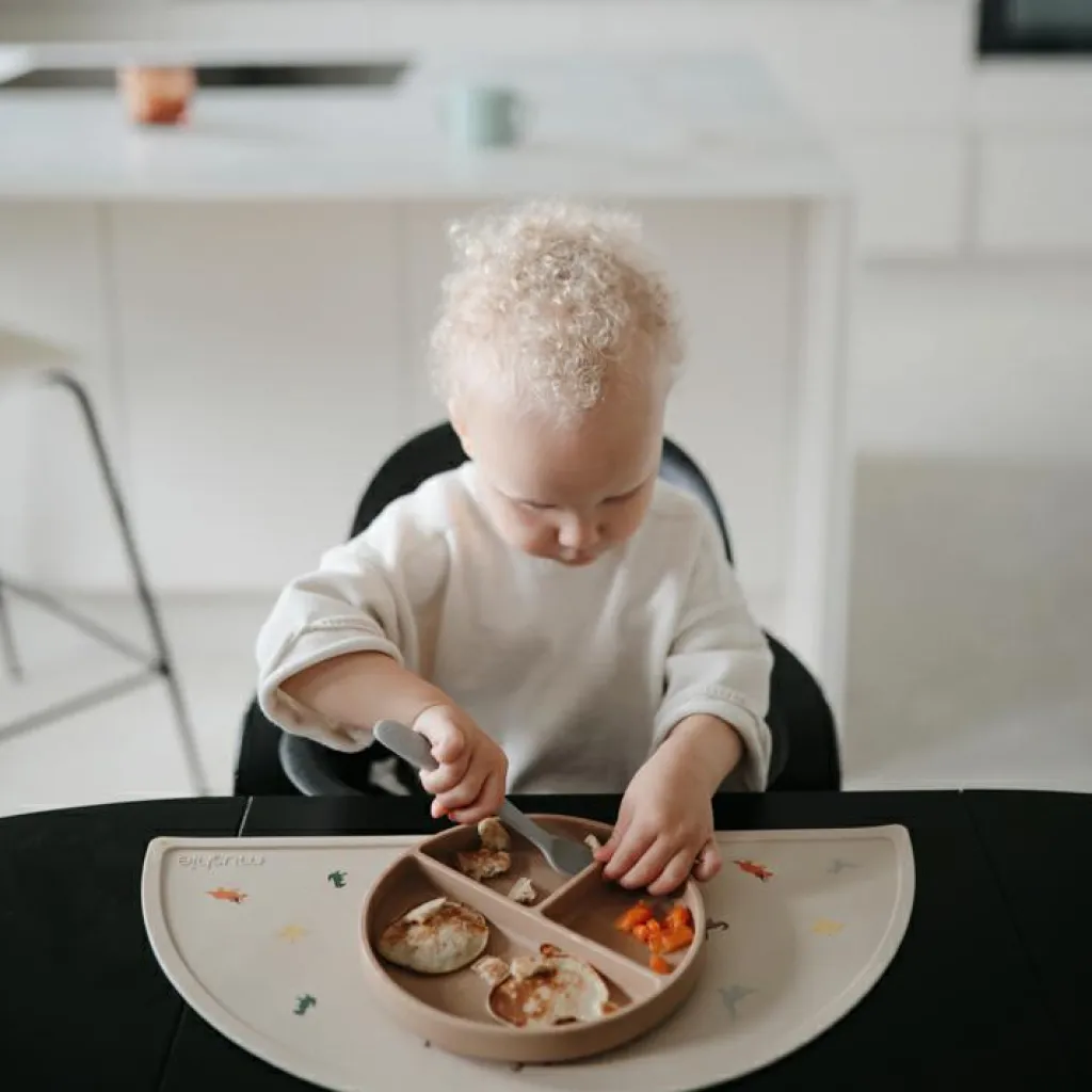 Best Assiette à compartiments en silicone avec ventouse Natural Assiette