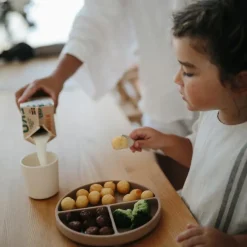 Best Assiette à compartiments en silicone avec ventouse Natural Assiette